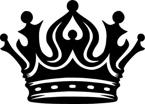 Crown - Black and White Isolated Icon - Vector illustration