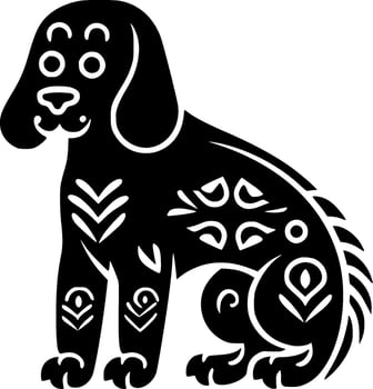 Dog, Minimalist and Simple Silhouette - Vector illustration