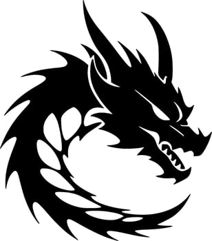 Dragon, Minimalist and Simple Silhouette - Vector illustration