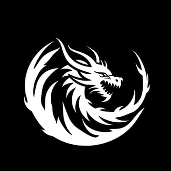Dragon, Minimalist and Simple Silhouette - Vector illustration