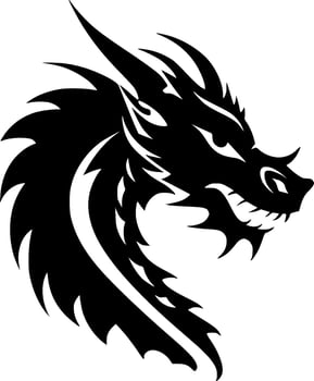 Dragon, Minimalist and Simple Silhouette - Vector illustration