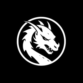 Dragon, Minimalist and Simple Silhouette - Vector illustration