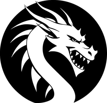 Dragon, Minimalist and Simple Silhouette - Vector illustration