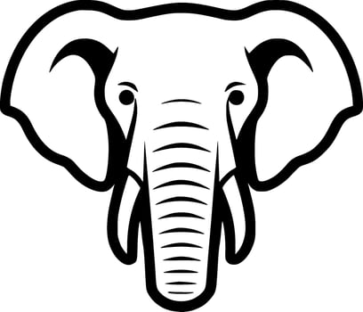 Elephant - Black and White Isolated Icon - Vector illustration