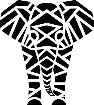 Elephant, Black and White Vector illustration