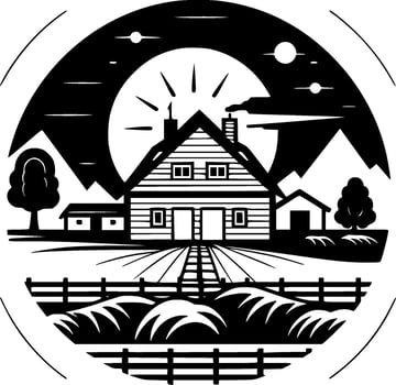 Farmhouse, Minimalist and Simple Silhouette - Vector illustration