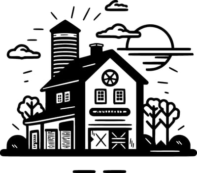 Farmhouse - Minimalist and Flat Logo - Vector illustration