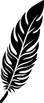 Feather, Black and White Vector illustration