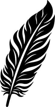 Feather - Black and White Isolated Icon - Vector illustration