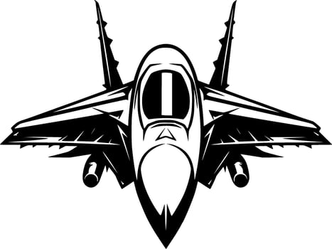 Fighter Jet, Minimalist and Simple Silhouette - Vector illustration
