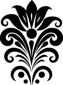 Flower - Black and White Isolated Icon - Vector illustration