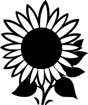 Flower, Black and White Vector illustration