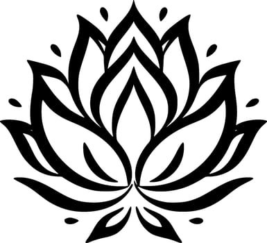 Flower, Black and White Vector illustration