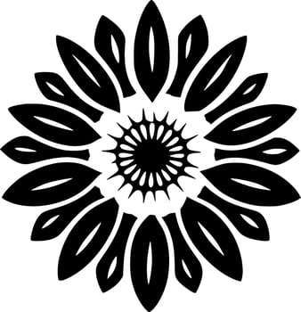 Flower - Black and White Isolated Icon - Vector illustration