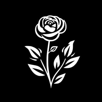 Flowers - Black and White Isolated Icon - Vector illustration