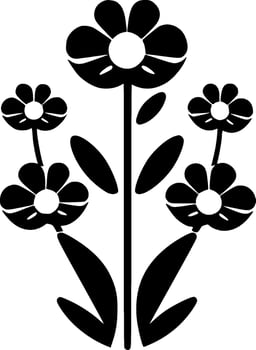 Flowers, Black and White Vector illustration