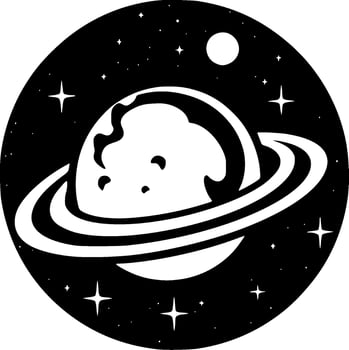 Galaxy - Black and White Isolated Icon - Vector illustration