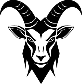 Goat - Black and White Isolated Icon - Vector illustration