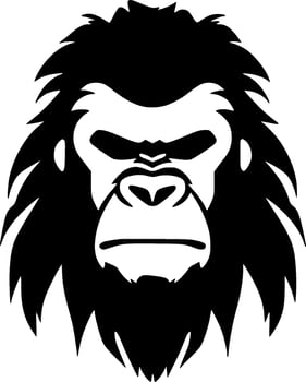 Gorilla, Minimalist and Simple Silhouette - Vector illustration