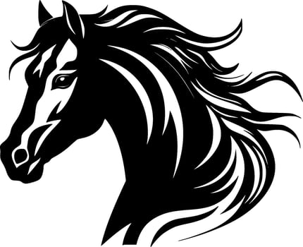 Horse - Black and White Isolated Icon - Vector illustration