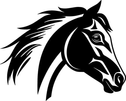 Horse, Black and White Vector illustration