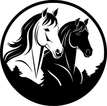 Horses - High Quality Vector Logo - Vector illustration ideal for T-shirt graphic
