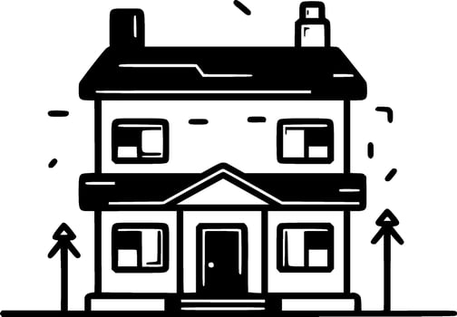 House - Black and White Isolated Icon - Vector illustration