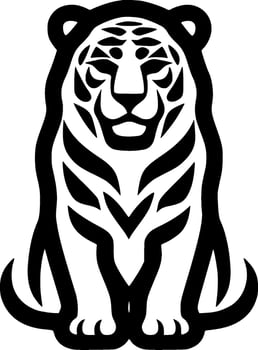 Leopard - Black and White Isolated Icon - Vector illustration