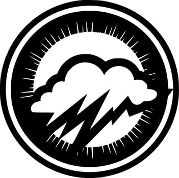 Lightning - Black and White Isolated Icon - Vector illustration