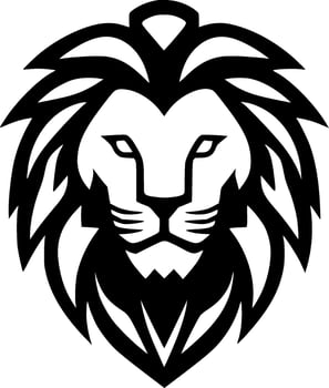 Lion - Black and White Isolated Icon - Vector illustration