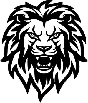 Lion - Black and White Isolated Icon - Vector illustration
