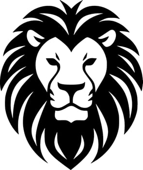 Lion, Black and White Vector illustration