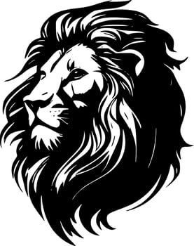 Lion, Black and White Vector illustration