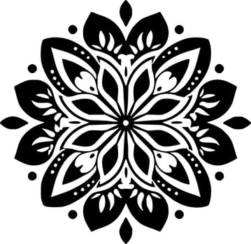 Mandala, Black and White Vector illustration