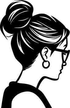 Messy Bun - High Quality Vector Logo - Vector illustration ideal for T-shirt graphic