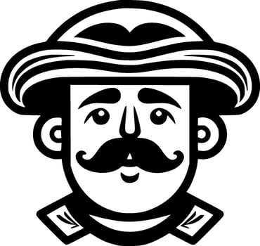 Mexican, Black and White Vector illustration