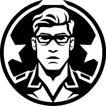Military, Black and White Vector illustration