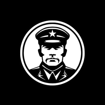 Military - Black and White Isolated Icon - Vector illustration