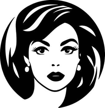 Mom, Black and White Vector illustration