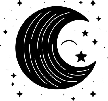Moon - Minimalist and Flat Logo - Vector illustration