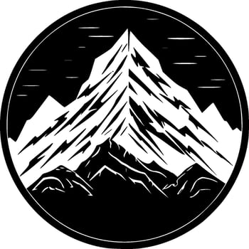 Mountain Range, Black and White Vector illustration