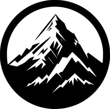 Mountains, Black and White Vector illustration