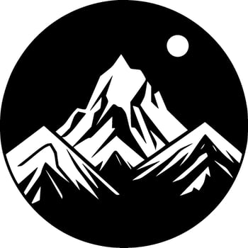 Mountains, Black and White Vector illustration
