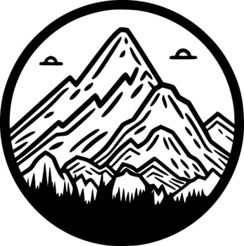 Mountains, Minimalist and Simple Silhouette - Vector illustration