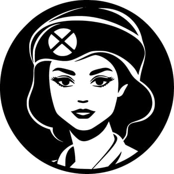 Nurse, Minimalist and Simple Silhouette - Vector illustration