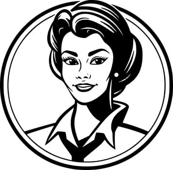 Nurse - Black and White Isolated Icon - Vector illustration
