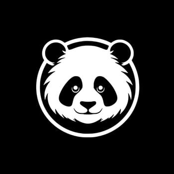 Panda, Black and White Vector illustration