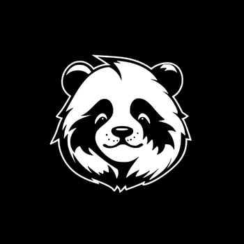 Panda - Black and White Isolated Icon - Vector illustration