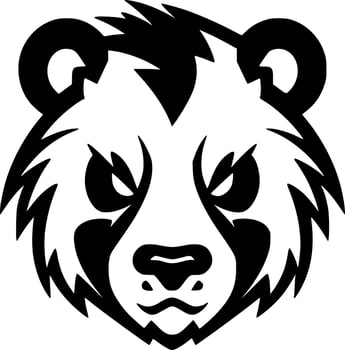 Panda, Black and White Vector illustration