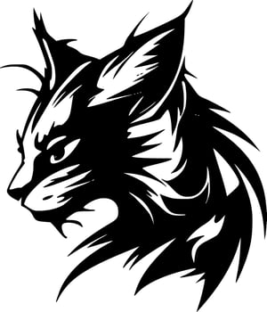 Wildcat, Black and White Vector illustration